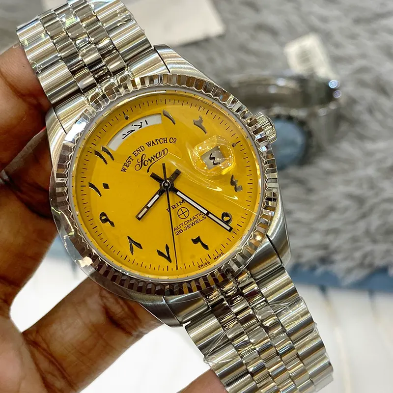 West End 'The Classic XL' Arabic Yellow Dial Men's Watch- 6868.10.3378